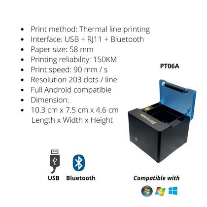 Impresora Térmica de Papel 58mm</br><strong>PT06A</strong> - Image 2