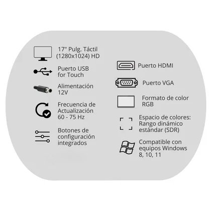 Monitor LED/LCD 17″</br>Táctil Avicar USA</br><strong>MON01TOUCH</strong> - Image 5