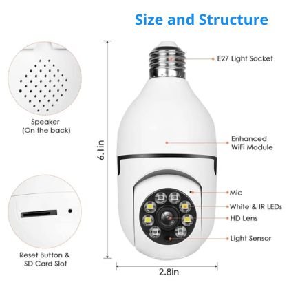Cámara Bombilla Foco WiFi 360°</br><strong>SCI72</strong> - Image 3